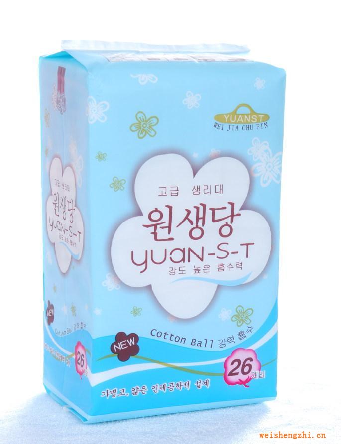 韓國(guó)貨進(jìn)口商品源生堂Q系列超薄夜棉290cm護(hù)翼衛(wèi)生巾